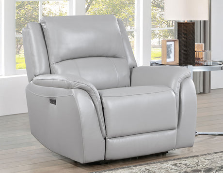 Alexandria Stone Top-Grain Leather Power Recliner from Steve Silver - Luna Furniture