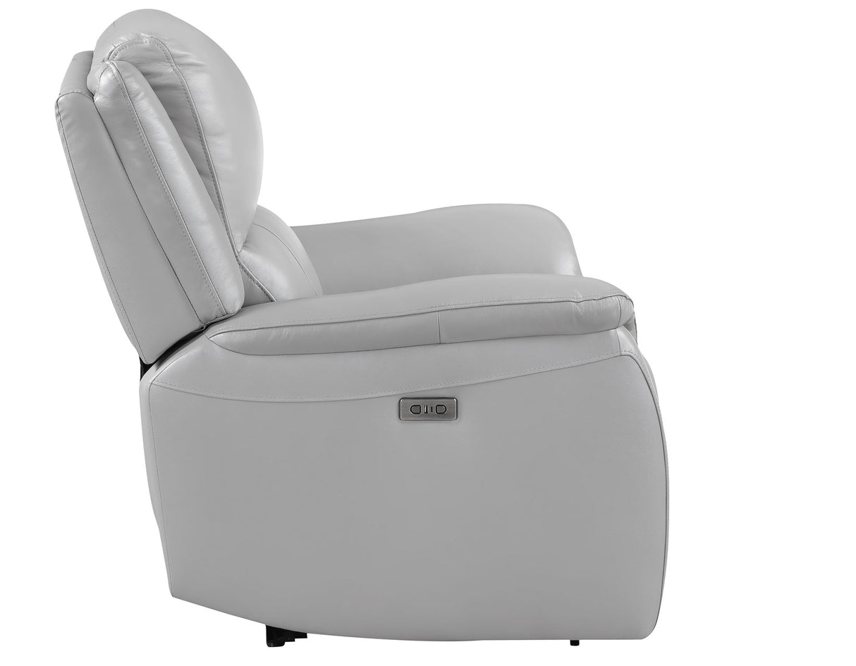 Alexandria Stone Top-Grain Leather Power Recliner from Steve Silver - Luna Furniture