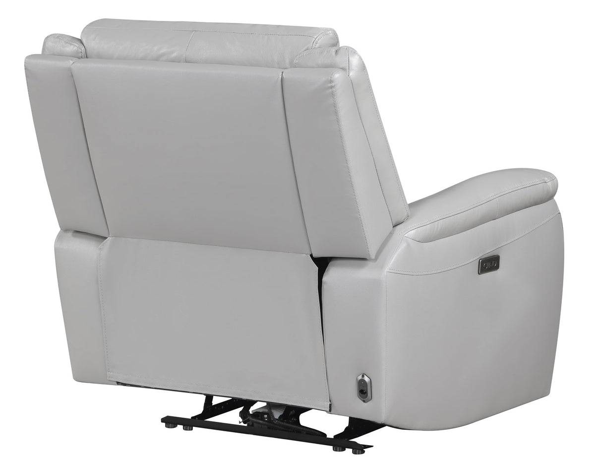 Alexandria Stone Top-Grain Leather Power Recliner from Steve Silver - Luna Furniture