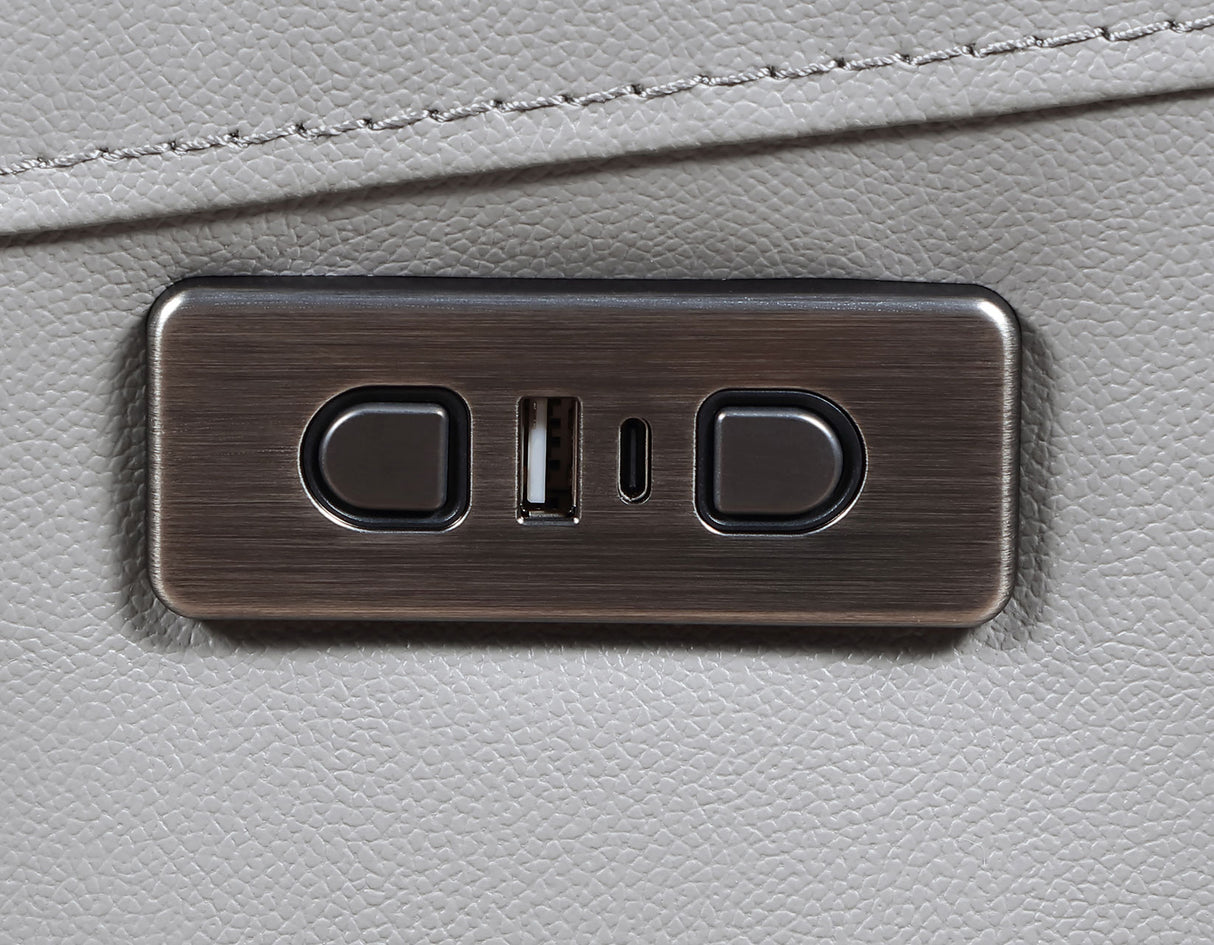 Alexandria Stone Top-Grain Leather Power Reclining Console Loveseat from Steve Silver - Luna Furniture