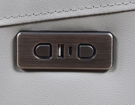 Alexandria Stone Top-Grain Leather Power Reclining Console Loveseat from Steve Silver - Luna Furniture