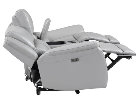 Alexandria Stone Top-Grain Leather Power Reclining Console Loveseat from Steve Silver - Luna Furniture