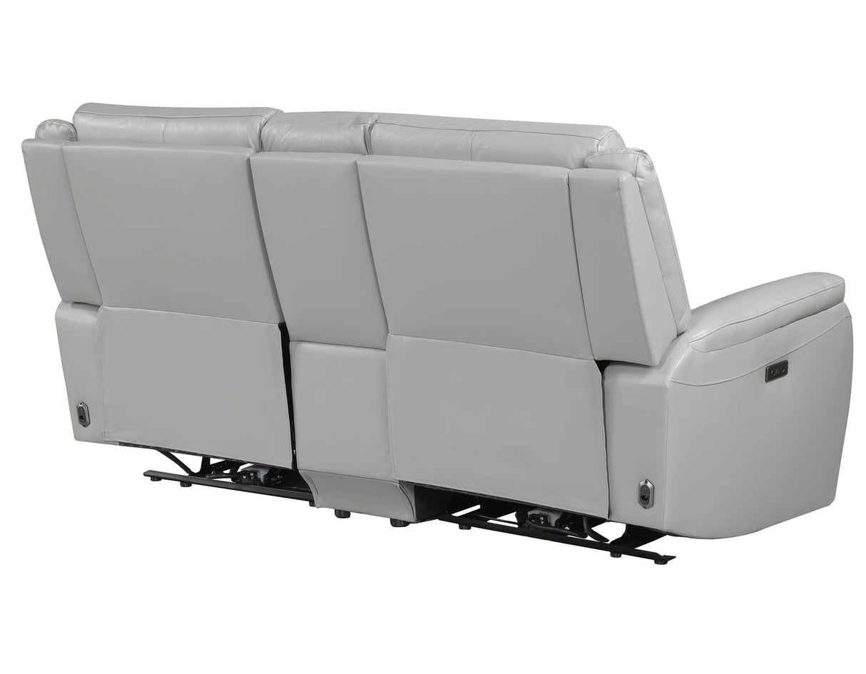 Alexandria Stone Top-Grain Leather Power Reclining Console Loveseat from Steve Silver - Luna Furniture