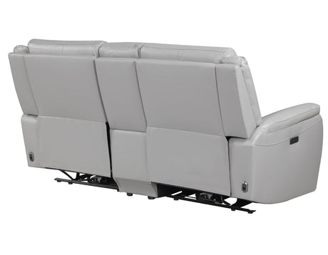 Alexandria Stone Top-Grain Leather Power Reclining Console Loveseat from Steve Silver - Luna Furniture