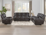 Alexandria Power Leather Reclining Sofa, Chocolate from Steve Silver - Luna Furniture
