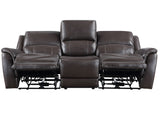 Alexandria Power Leather Reclining Sofa, Chocolate from Steve Silver - Luna Furniture