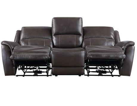 Alexandria Power Leather Reclining Sofa, Chocolate from Steve Silver - Luna Furniture