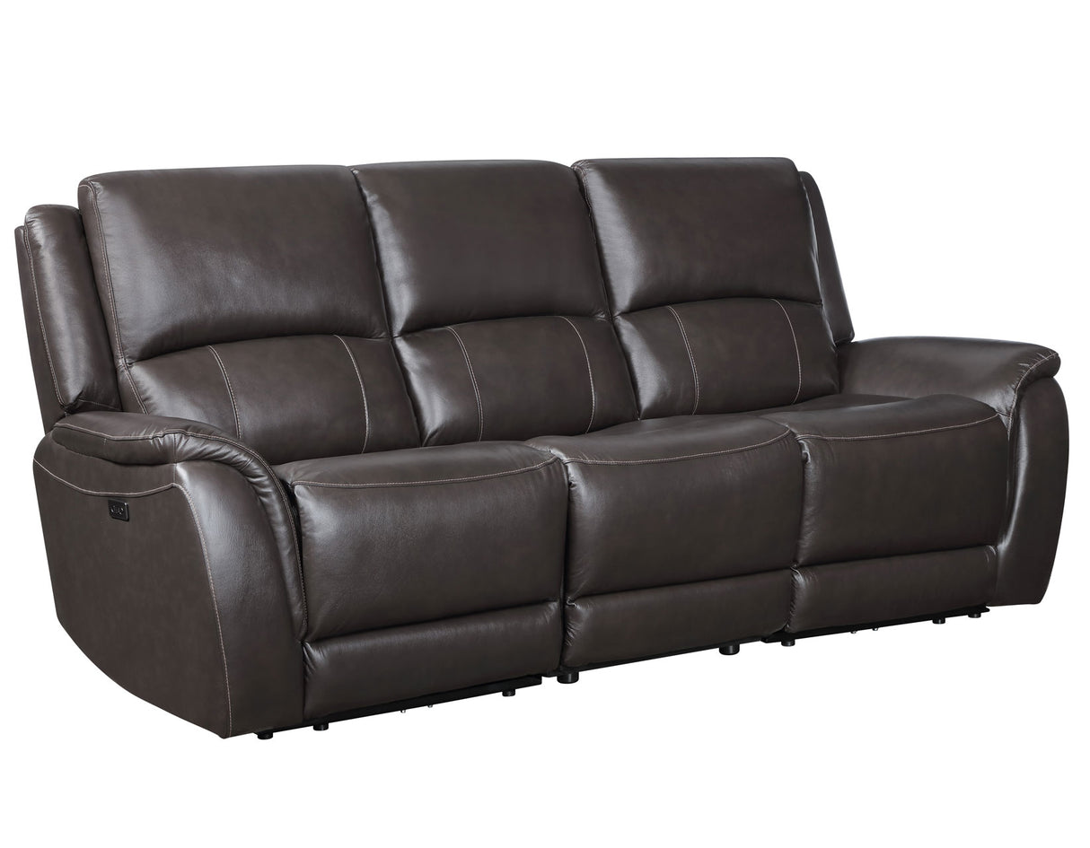 Alexandria Power Leather Reclining Sofa, Chocolate from Steve Silver - Luna Furniture