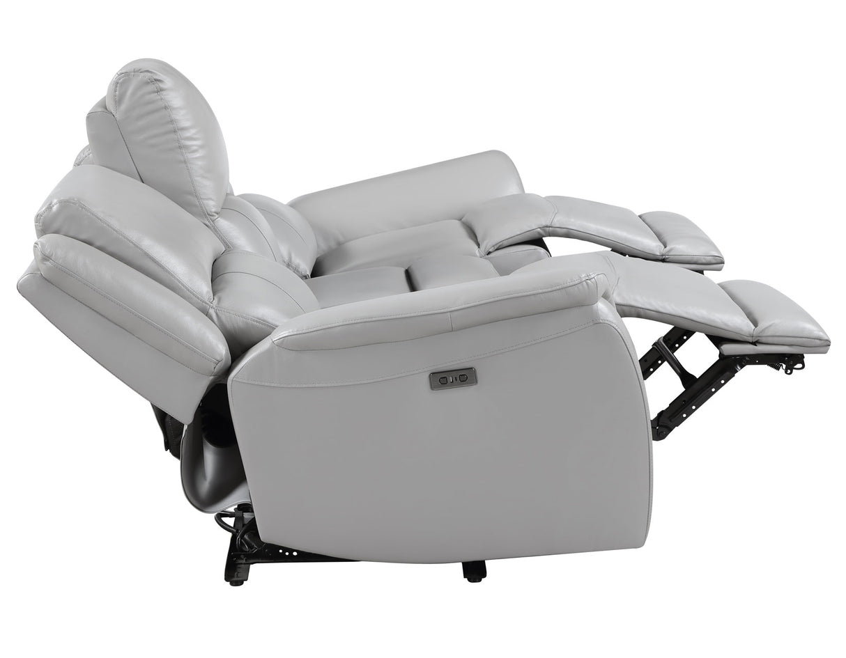 Alexandria Stone Top-Grain Leather Power Reclining Sofa from Steve Silver - Luna Furniture