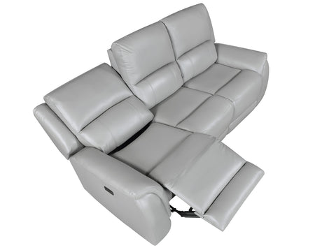 Alexandria Stone Top-Grain Leather Power Reclining Sofa from Steve Silver - Luna Furniture
