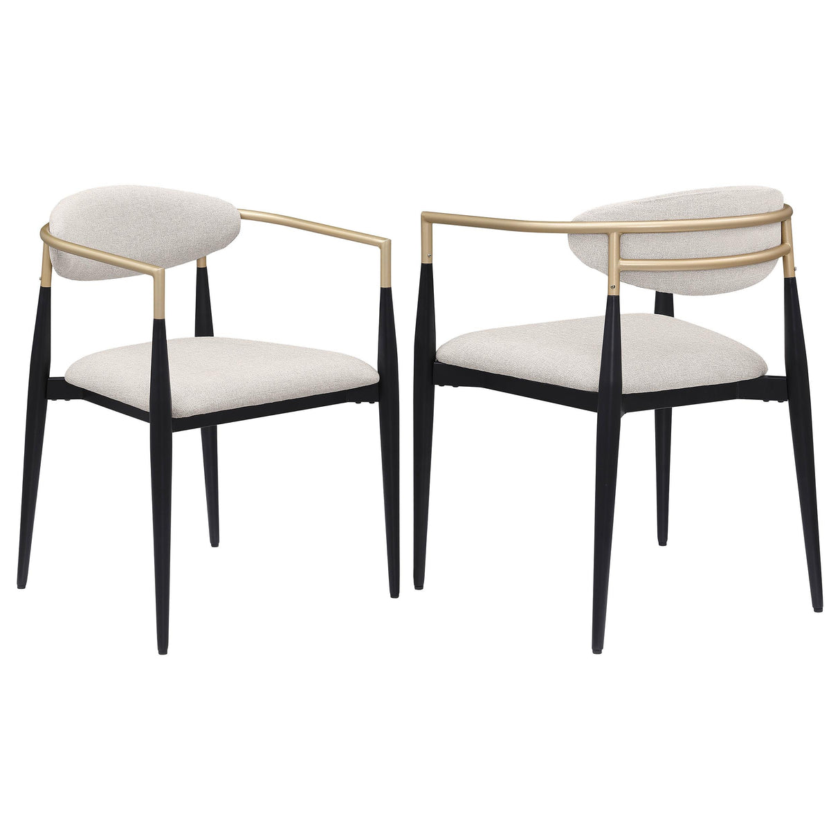 Alexis Beige Upholstered Dining Arm Chair, Set of 2 from Coaster - Luna Furniture