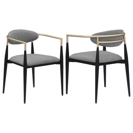 Alexis Gray Upholstered Dining Arm Chair, Set of 2 from Coaster - Luna Furniture