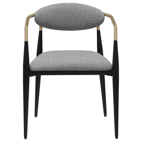 Alexis Gray Upholstered Dining Arm Chair, Set of 2 from Coaster - Luna Furniture