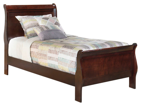 Alisdair Twin Sleigh Bed with 2 Nightstands in Reddish Brown from Ashley - Luna Furniture