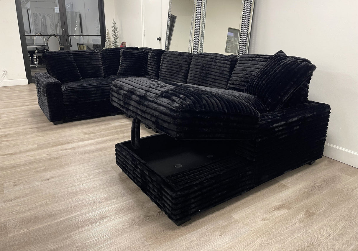 Alisson Black Sectional from Happy Homes - Luna Furniture