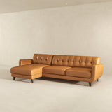 Allison Tan Leather Left-Facing Sectional Sofa from Midinmod - Luna Furniture