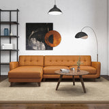 Allison Tan Leather Left-Facing Sectional Sofa from Midinmod - Luna Furniture