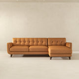 Allison Tan Leather Right-Facing Sectional Sofa from Midinmod - Luna Furniture