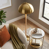 Allure 2-Light Floor Lamp, Gold Brass, Natural Rattan Tube , Double On/Off Pull Chain from Ashcroft Furniture - Luna Furniture