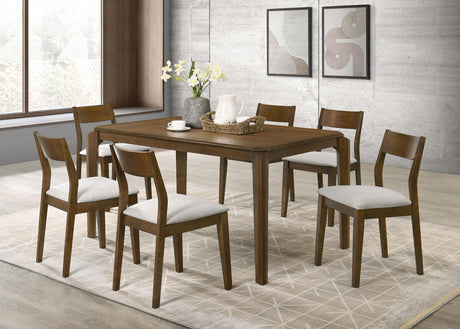 Almonte Dark Brown 7-piece 59-inch Rectangular Dining Set from Coaster - Luna Furniture