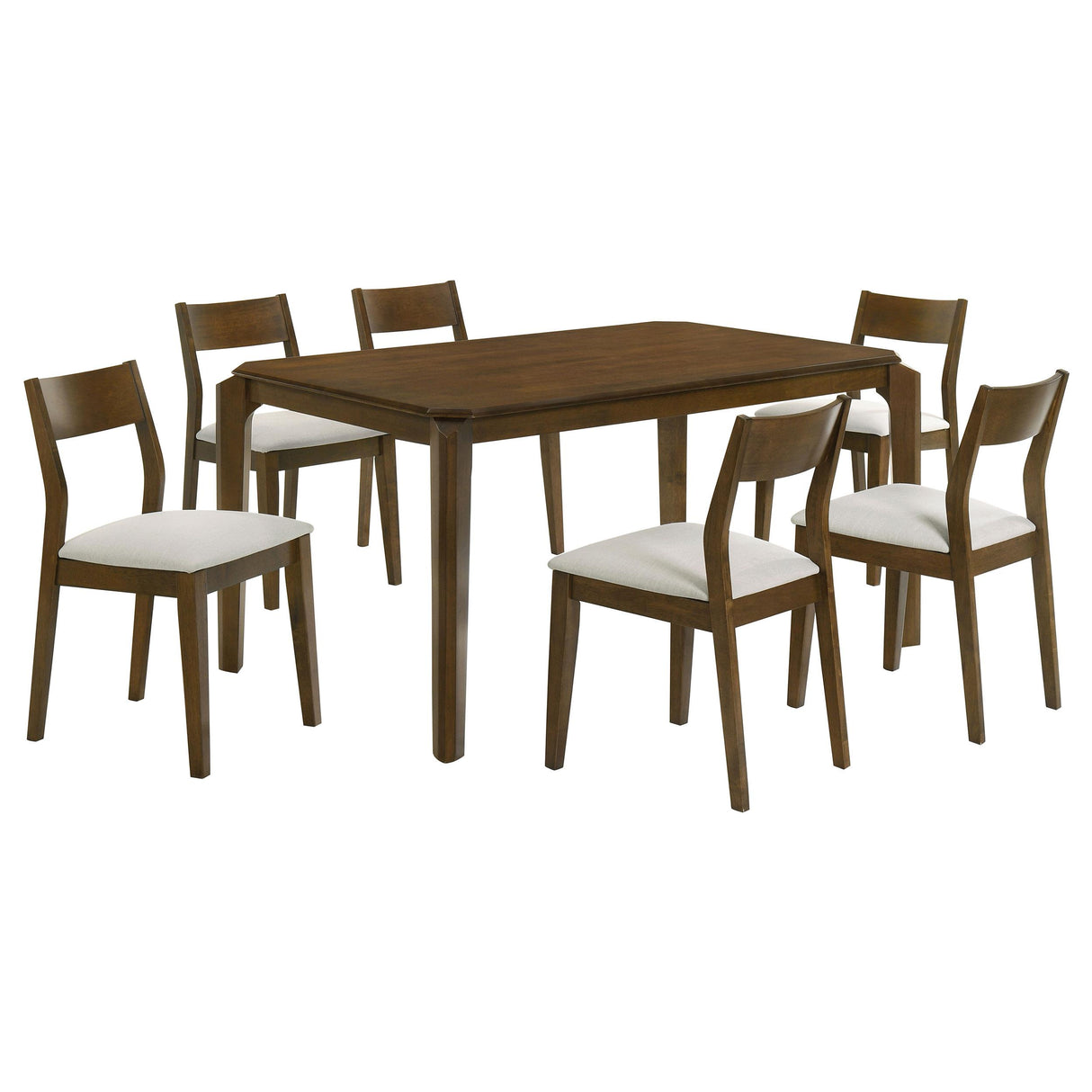 Almonte Dark Brown 7-piece 59-inch Rectangular Dining Set from Coaster - Luna Furniture