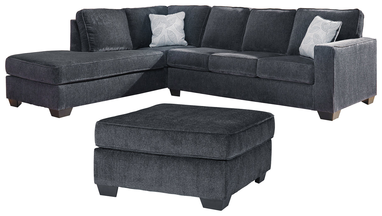 Altari Slate 2-Piece Sectional with Ottoman from Ashley Furniture - Luna Furniture