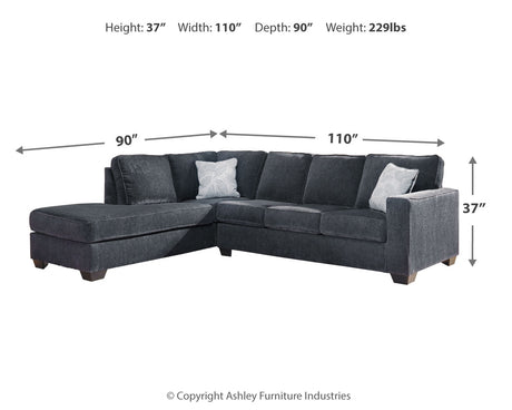 Altari Slate 2-Piece Sectional with Chaise and Ottoman from Ashley - Luna Furniture