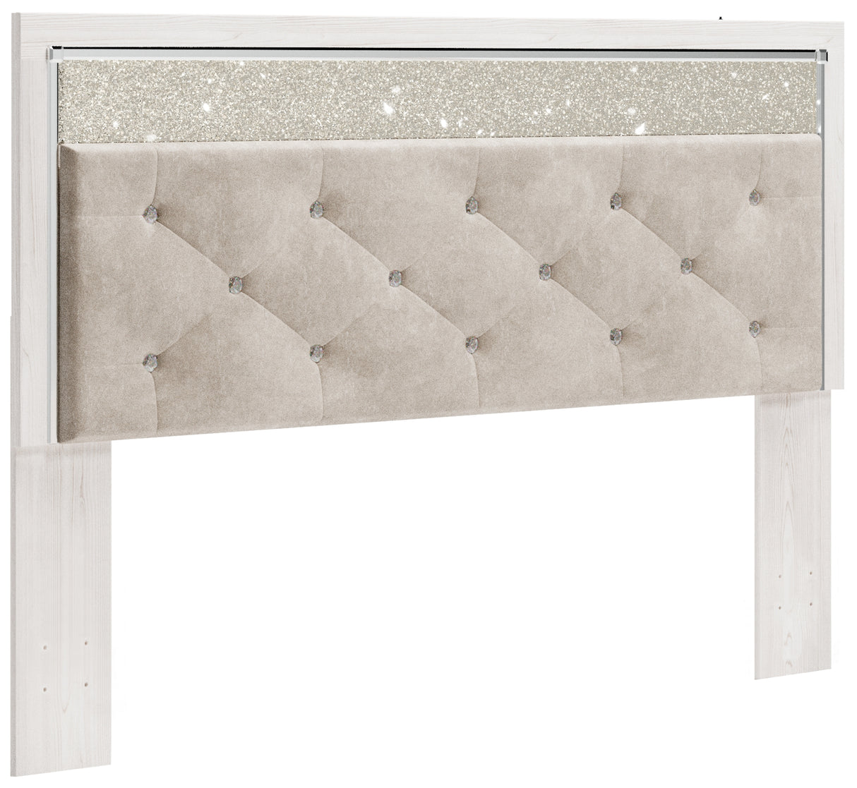 Altyra White King Panel Headboard Bed with Mirrored Dresser, Chest and 2 Nightstands from Ashley - Luna Furniture
