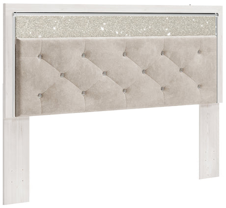 Altyra White King Panel Headboard Bed with Mirrored Dresser, Chest and 2 Nightstands from Ashley - Luna Furniture