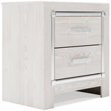 Altyra Queen Bookcase Headboard Bed with Mirrored Dresser, Chest and Nightstand in White from Ashley - Luna Furniture