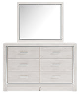 Altyra Queen Panel Bed with Mirrored Dresser, Chest and Nightstand in White from Ashley - Luna Furniture