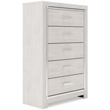 Altyra White Queen Panel Bookcase Bed with Mirrored Dresser, Chest and Nightstand from Ashley - Luna Furniture