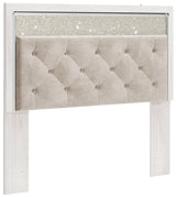 Altyra White Queen Panel Headboard Bed with Mirrored Dresser, Chest and 2 Nightstands from Ashley - Luna Furniture