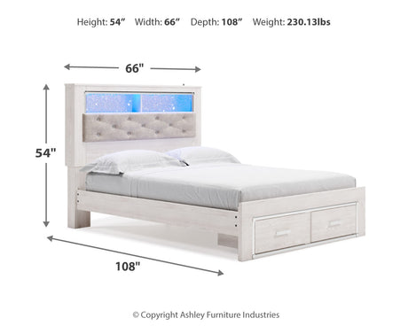 Altyra White Queen Panel Storage Bed, Dresser, Mirror and 2 Nightstands from Ashley Furniture - Luna Furniture