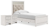 Altyra Twin Upholstered Panel Bed and 2 Nightstands from Ashley - Luna Furniture