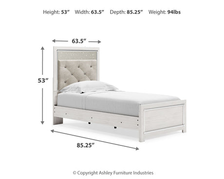 Altyra Twin Upholstered Panel Bed and 2 Nightstands from Ashley - Luna Furniture