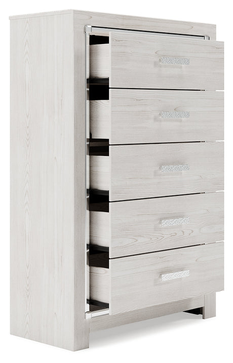 Altyra White King Storage Bed, Dresser, Mirror and 2 Chests from Ashley - Luna Furniture