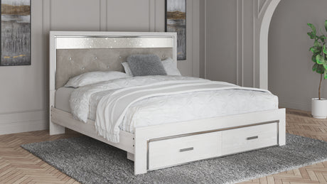 Altyra White King Storage Bed, Dresser, Mirror and 2 Chests from Ashley - Luna Furniture
