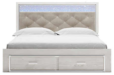 Altyra White King Upholstered Storage Bed, Dresser, Mirror and 2 Nightstands from Ashley - Luna Furniture
