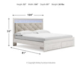 Altyra White King Upholstered Storage Bed, Dresser, Mirror and 2 Nightstands from Ashley - Luna Furniture