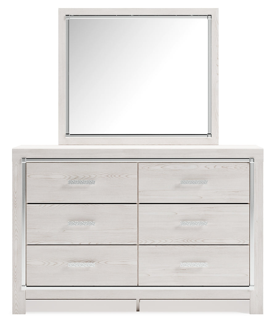 Altyra White King Upholstered Storage Bed, Dresser, Mirror and 2 Nightstands from Ashley - Luna Furniture