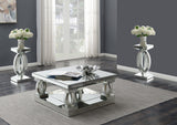 Amalia Silver 3-Piece Mirrored Coffee and End Table Set from Coaster - Luna Furniture