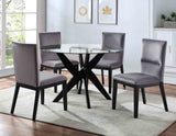 Amalie Black 48 inch Round Glass Top Dining Table from Steve Silver - Luna Furniture