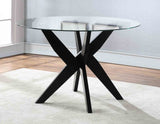 Amalie Black 48 inch Round Glass Top Dining Table from Steve Silver - Luna Furniture