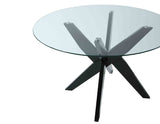 Amalie Black 48 inch Round Glass Top Dining Table from Steve Silver - Luna Furniture