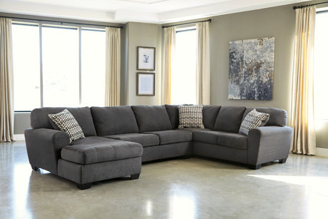 Ambee Slate 3-Piece Sectional with Ottoman from Ashley - Luna Furniture