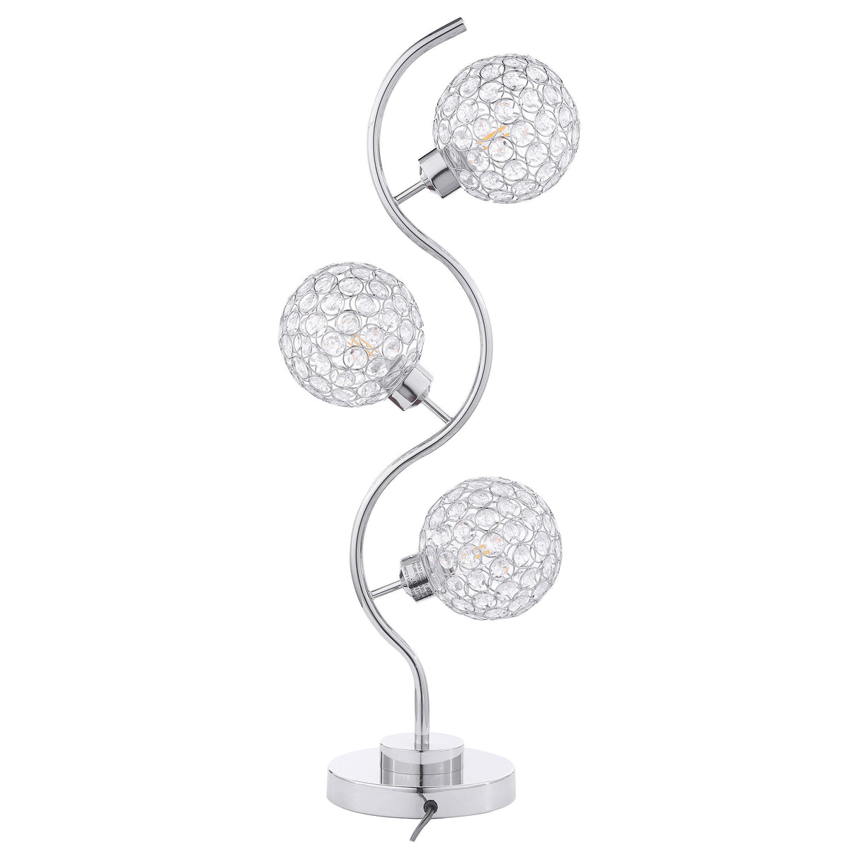 Amberley Silver 33-inch 3-light Curvy Metal Table Lamp from Coaster - Luna Furniture
