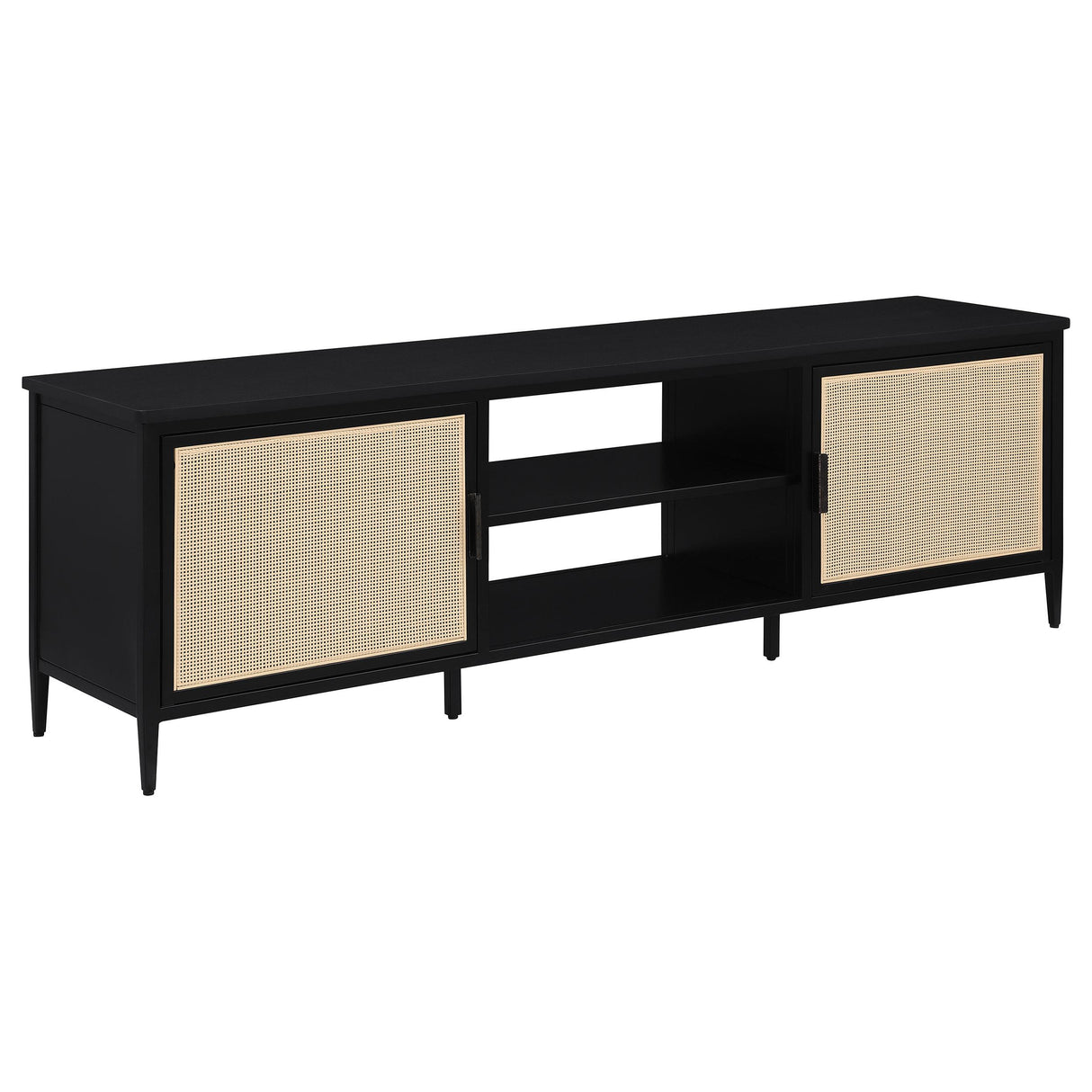 Amherst Black 2-Door Metal TV Stand Media Console from Coaster - Luna Furniture