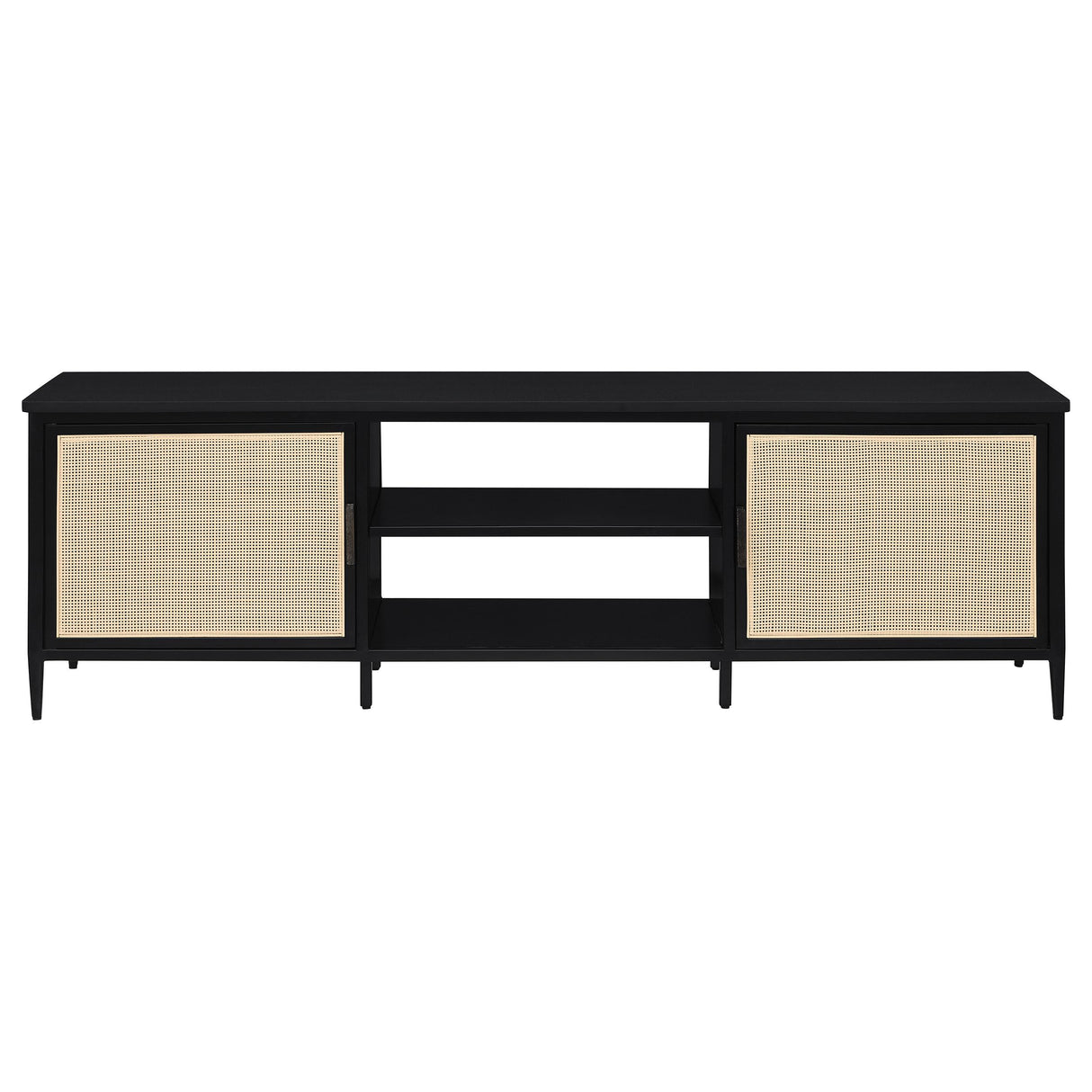 Amherst Black 2-Door Metal TV Stand Media Console from Coaster - Luna Furniture