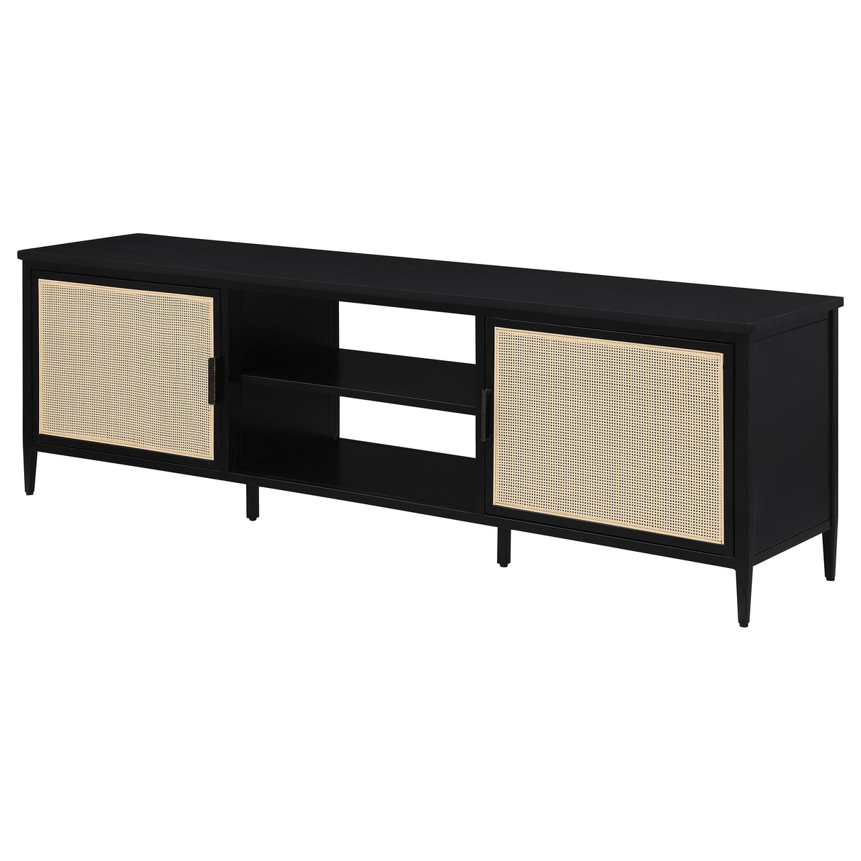 Amherst Black 2-Door Metal TV Stand Media Console from Coaster - Luna Furniture